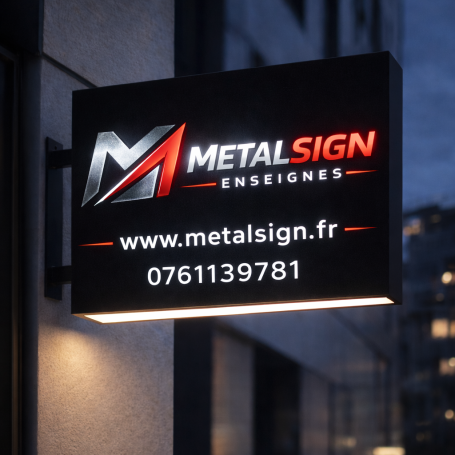 Enseigne drapeau lumineuse 